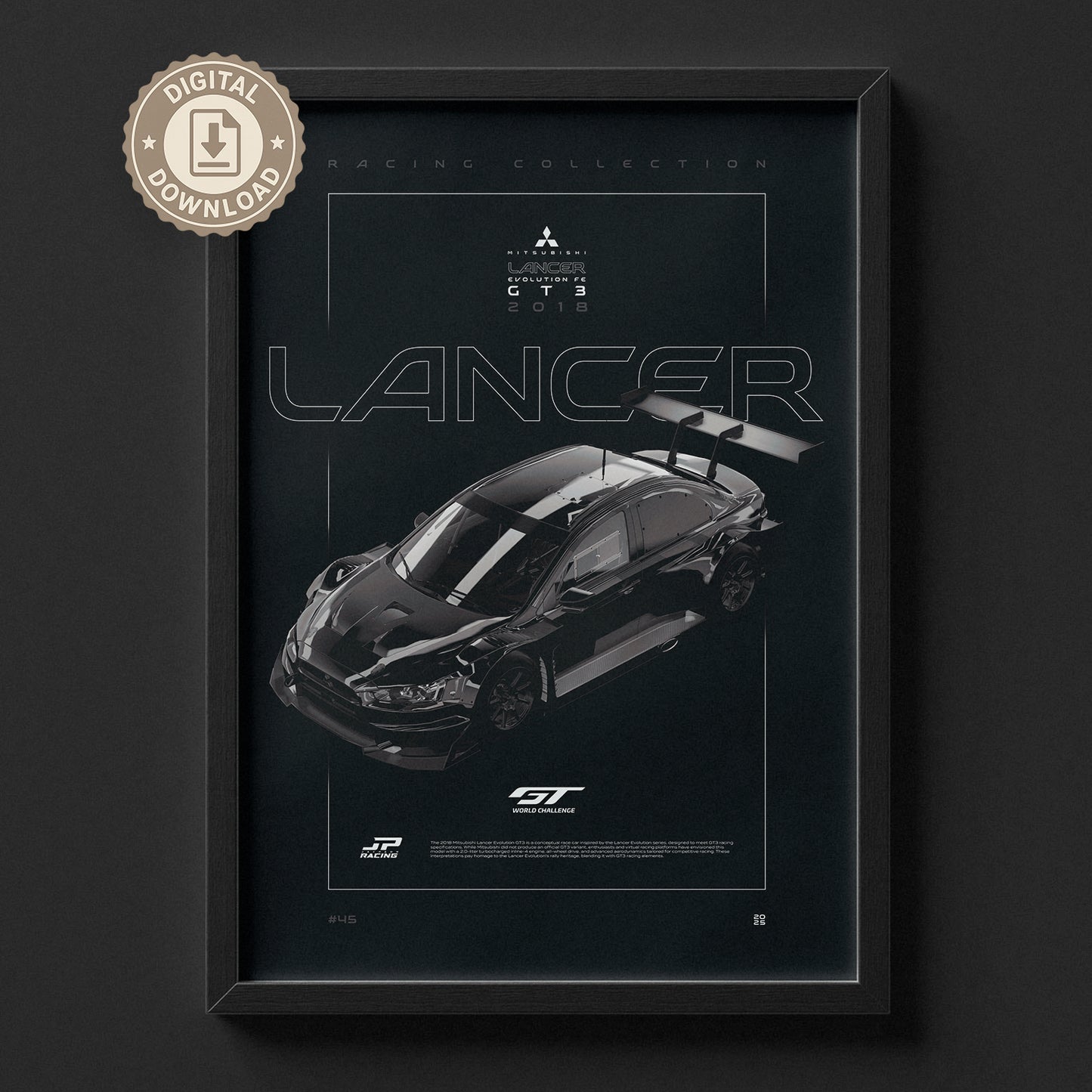 Mitsubishi Lancer Evolution FE GT3 2018 Digital Poster