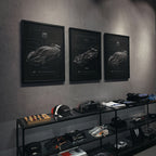 Acura ARX 06 2023 framed poster in a garage interior
