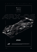 Acura ARX 06 2023 digital poster, minimalist black racing wall art by Jaypads Racing