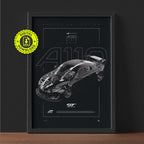 Alpine A110 GT4 2018 framed poster print wall display