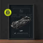 Alpine A424 2023 framed poster print wall display