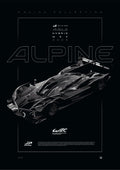 Alpine A424 2023 digital poster, minimalist black racing wall art by Jaypads Racing