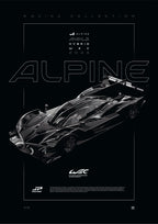 Alpine A424 2023 digital poster, minimalist black racing wall art by Jaypads Racing
