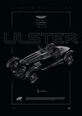 Aston Martin Ulster 1935 digital poster, minimalist black racing wall art by Jaypads Racing