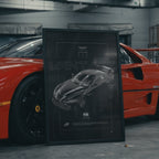 Aston Martin Vantage GT3 2018 framed poster in an industrial warehouse space