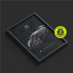 Audi R8 2021 framed poster print in a styled interior