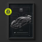 Audi R8 2021 poster framed on a wall, digital download