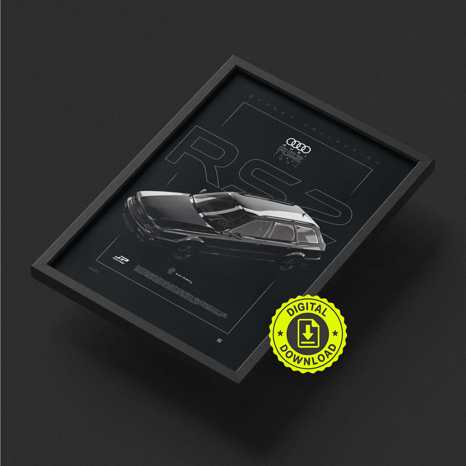 Audi RS2 Avant 1994 framed poster print, digital download