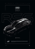 Audi RS6-R Avant 2021 digital poster, minimalist black racing wall art by Jaypads Racing