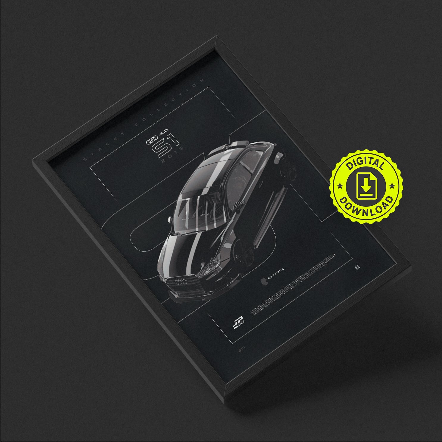 Audi S1 2015 framed poster wall art, digital download