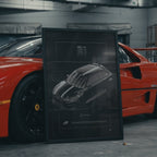 Audi S1 2015 framed poster in an industrial warehouse space