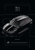 Audi S1 2015 digital poster, minimalist black racing wall art by Jaypads Racing