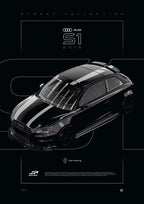 Audi S1 2015 digital poster, minimalist black racing wall art by Jaypads Racing