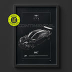Bentley Continental GT3 2018 poster framed on a wall, digital download