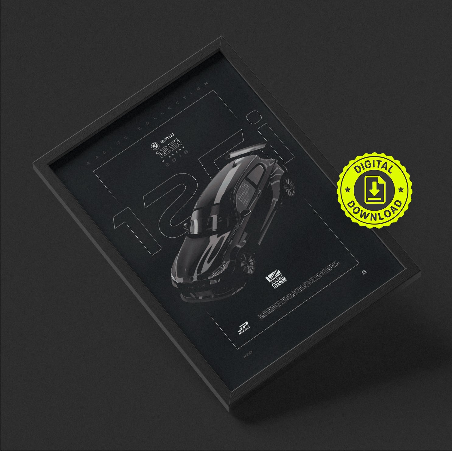 BMW 125i M Sport BTCC 2018 framed poster wall art, digital download