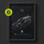 BMW 125i M Sport BTCC 2018 poster framed on a wall, digital download
