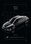 BMW 1M 2011 digital poster, minimalist black racing wall art by Jaypads Racing