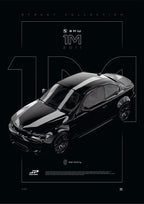 BMW 1M 2011 digital poster, minimalist black racing wall art by Jaypads Racing
