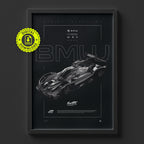 BMW M Hybrid V8 WEC 2024 poster framed on a wall, digital download