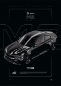BMW M2 FD 2020 digital poster, minimalist black racing wall art by Jaypads Racing