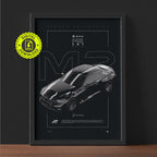 BMW M2 G87 2019 framed poster print wall display