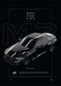 BMW M2 G87 2019 digital poster, minimalist black racing wall art by Jaypads Racing