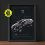 BMW M3 Competition G80 2023 framed poster print wall display
