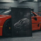 BMW M3 Competition Touring G81 2022 framed poster in an industrial warehouse space