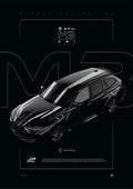 BMW M3 Competition Touring G81 2022 digital poster, minimalist black racing wall art by Jaypads Racing