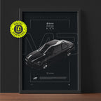 BMW M3 E36 1993 framed poster print wall display
