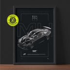 BMW M4 GT4 2018 framed poster print wall display
