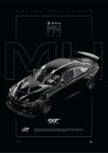 BMW M4 GT4 2018 digital poster, minimalist black racing wall art by Jaypads Racing