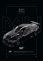 BMW M4 GT4 G82 2023 digital poster, minimalist black racing wall art by Jaypads Racing
