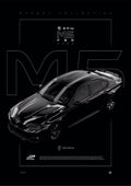 BMW M5 CS F90 2022 digital poster, minimalist black racing wall art by Jaypads Racing