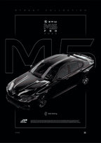 BMW M5 CS F90 2022 digital poster, minimalist black racing wall art by Jaypads Racing