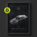 Buick GSX 1970 poster framed on a wall, digital download
