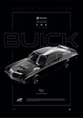 Buick GSX 1970 digital poster, minimalist black racing wall art by Jaypads Racing