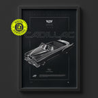 Cadillac Series 62 1949 poster framed on a wall, digital download