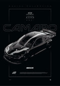 Chevrolet Camaro Nascar 2021 digital poster, minimalist black racing wall art by Jaypads Racing