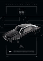 Chevrolet Chevelle SS 1970 digital poster, minimalist black racing wall art by Jaypads Racing
