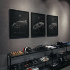 Chevrolet Corvette C6 FD 2013 framed poster in a garage interior