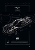 Chevrolet Corvette C6R GT1 2006 digital poster, minimalist black racing wall art by Jaypads Racing