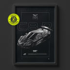 Chevrolet Corvette C8.R GT3 2023 poster framed on a wall, digital download