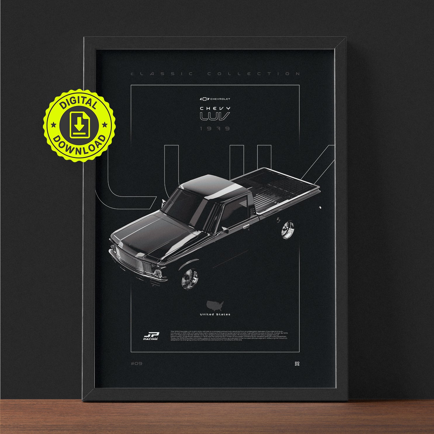 Chevrolet LUV 1979 framed poster print wall display