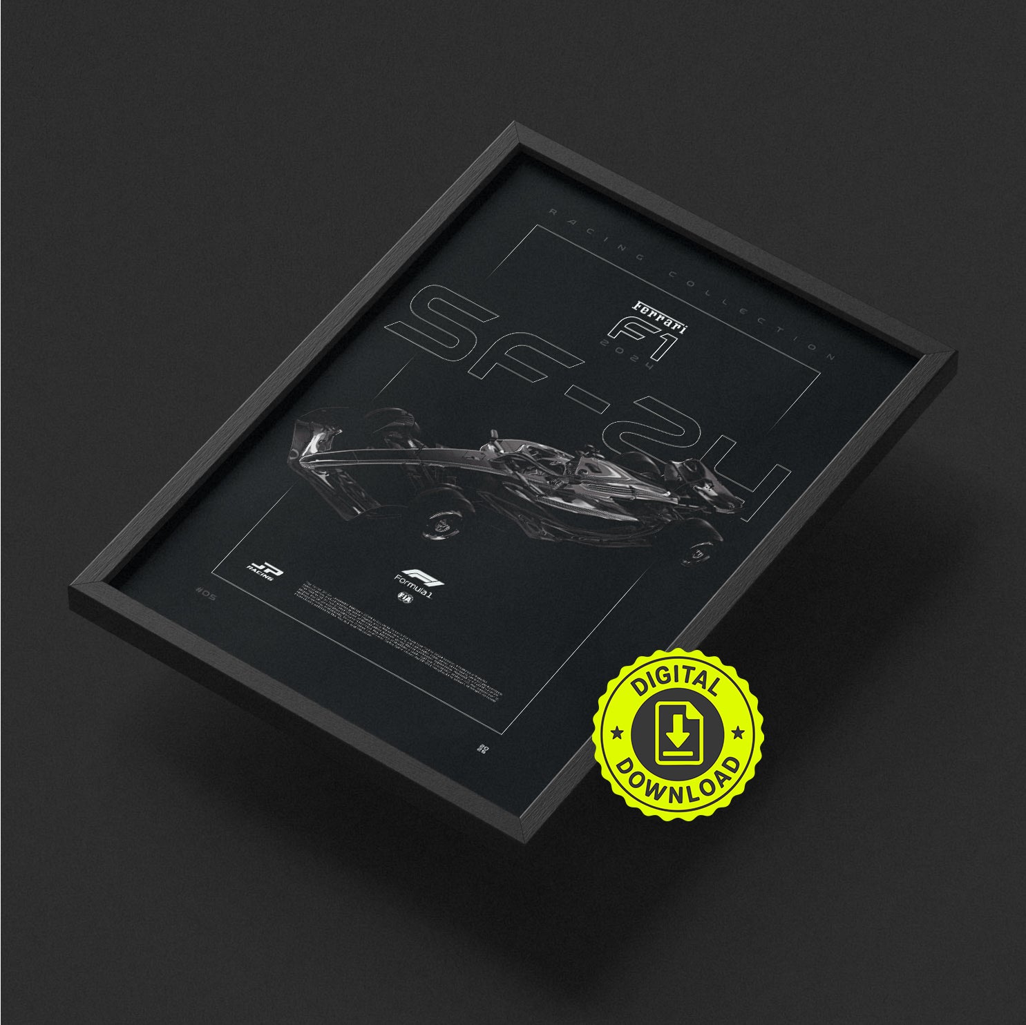 F1 Ferrari SF-24 2024 framed poster print, digital download