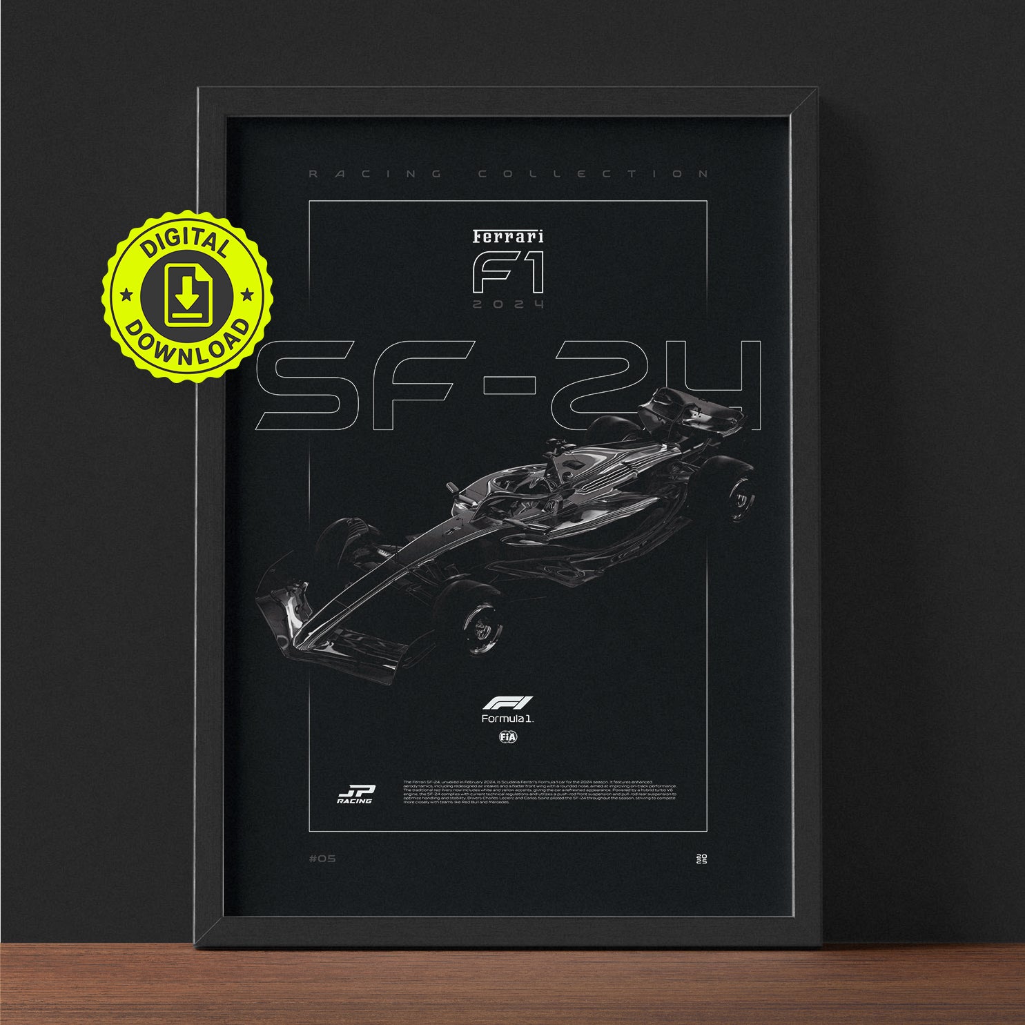 F1 Ferrari SF-24 2024 framed poster print wall display