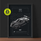 Ferrari 296 GT3 2023 framed poster print wall display