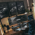 Ferrari 488 GTE 2016 framed poster on a desk