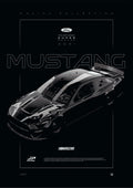 Ford Mustang Nascar 2021 digital poster, minimalist black racing wall art by Jaypads Racing