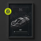 Honda NSX GT3 Evo 2019 poster framed on a wall, digital download